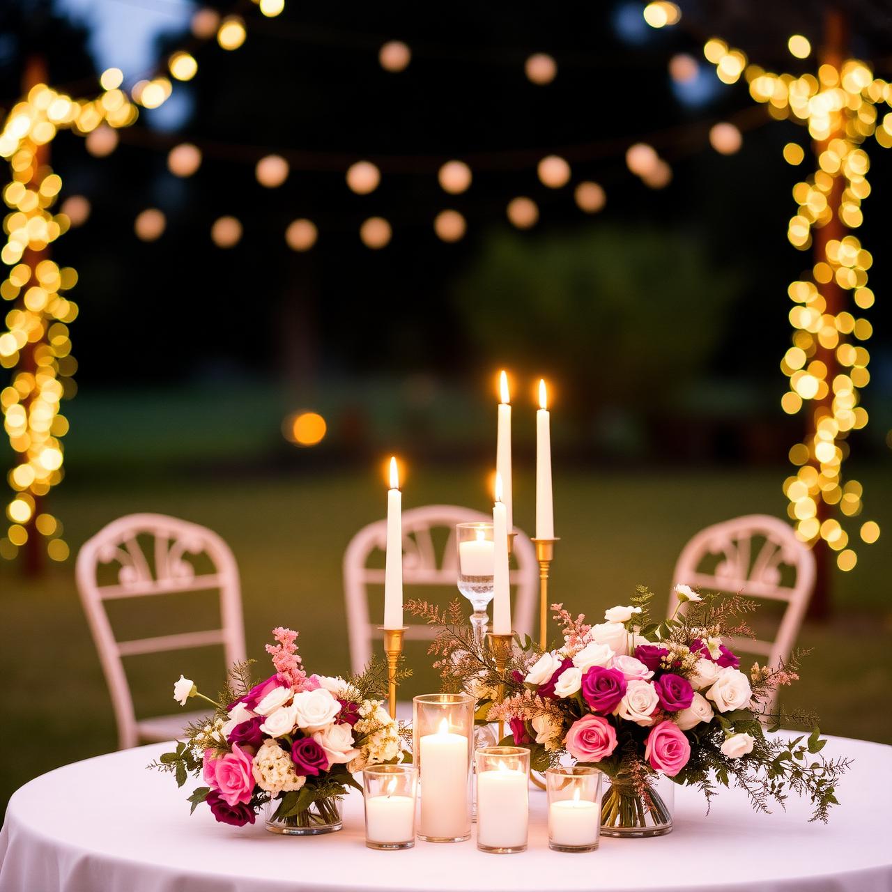 Festtafel bei Nacht